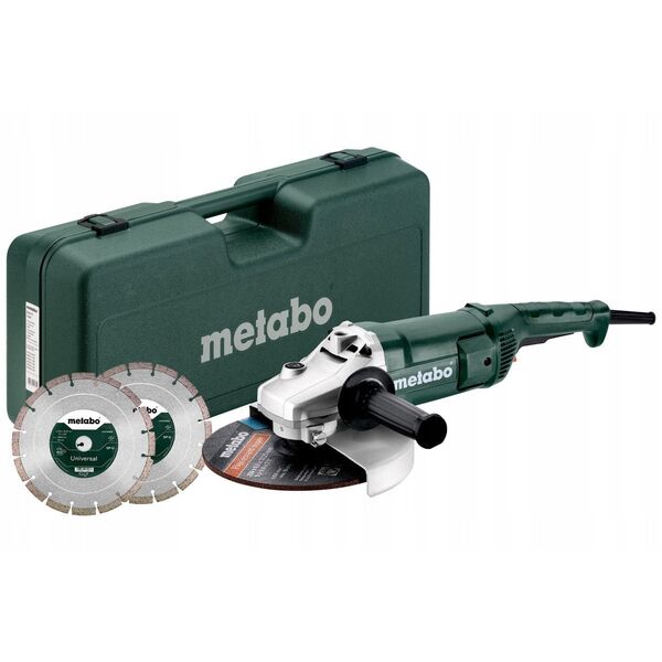 METABO.ANGLE GRINDER 230 WE 2200-230 + 2 DIAMOND DISCS CASE