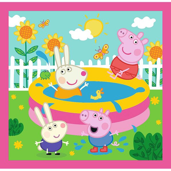 Trefl Puzzle 3w1 Świnka Peppa, Peppa i przyjaciele - łącznie 106 elementów (34873)