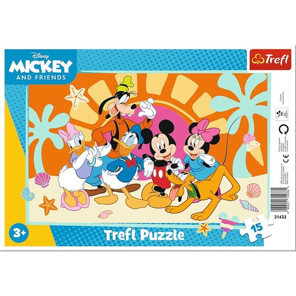Trefl Puzzle ramkowe Myszka Miki, Ciekawostki Miki 15 elementów (31433)