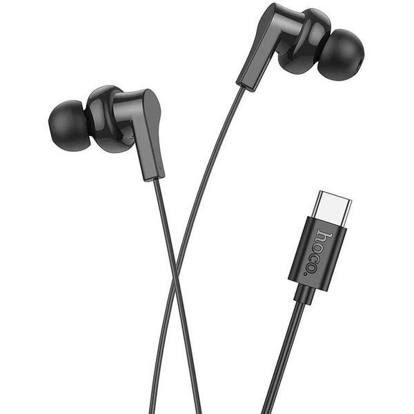 Słuchawki przewodowe douszne USB C Hoco M114 czarne