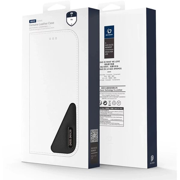 Etui ochronne do iPhone 16e Dux Ducis Hivo z klapką i ochroną RFID - czarne