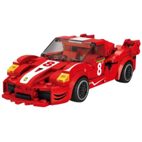 Klocki Konstrukcyjne Auto Robot 2w1 Czerwony Napęd 341 el. LEAN Toys
