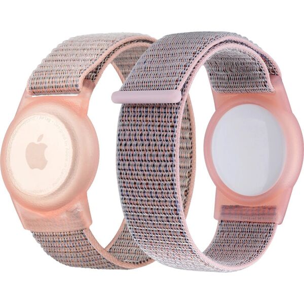 Nylonowe etui ochronne z różowym paskiem do Apple Airtag