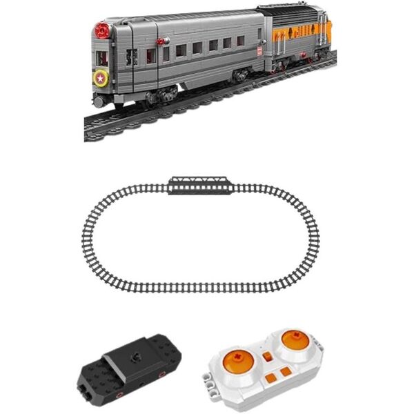 Klocki Konstrukcyjne Pociąg Szaro-Żółty Zdalnie Sterowany RC 1751 el. LEAN Toys