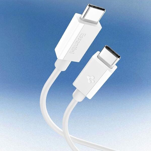 BIAŁY KABEL SPIGEN USB C 1M SZYBKIE ŁADOWANIE, Odporny, Wytrzymały, PD 60W