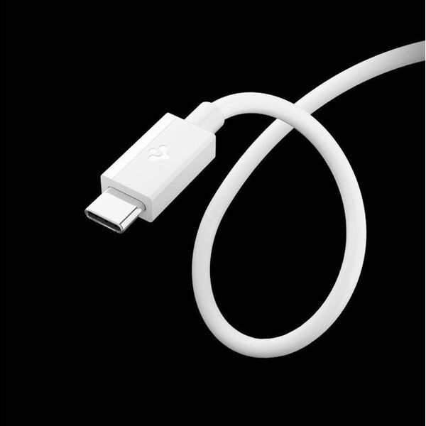 BIAŁY KABEL SPIGEN USB C 1M SZYBKIE ŁADOWANIE, Odporny, Wytrzymały, PD 60W
