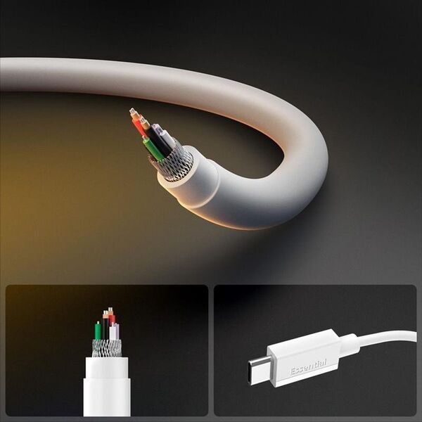 BIAŁY KABEL SPIGEN USB C 1M SZYBKIE ŁADOWANIE, Odporny, Wytrzymały, PD 60W
