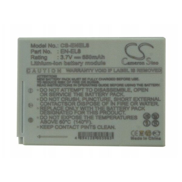 Akumulator Bateria Typ En-el8 Do Nikon Coolpix P1 P2 S1 S2 S3 S5 S6 S7 S51 / Cs-enel8