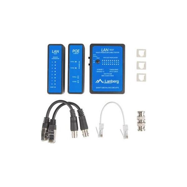 Lanberg Tester kabli POE / RJ-45 / RJ-11 / Coaxial (NT-0404)