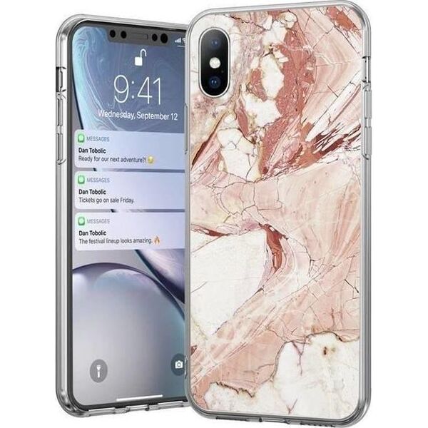 Wozinsky Wozinsky Marble żelowe etui pokrowiec marmur Samsung Galaxy A42 5G różowy