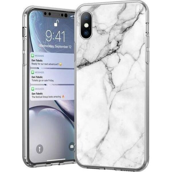 Wozinsky Wozinsky Marble żelowe etui pokrowiec marmur Samsung Galaxy S21+ 5G (S21 Plus 5G) biały