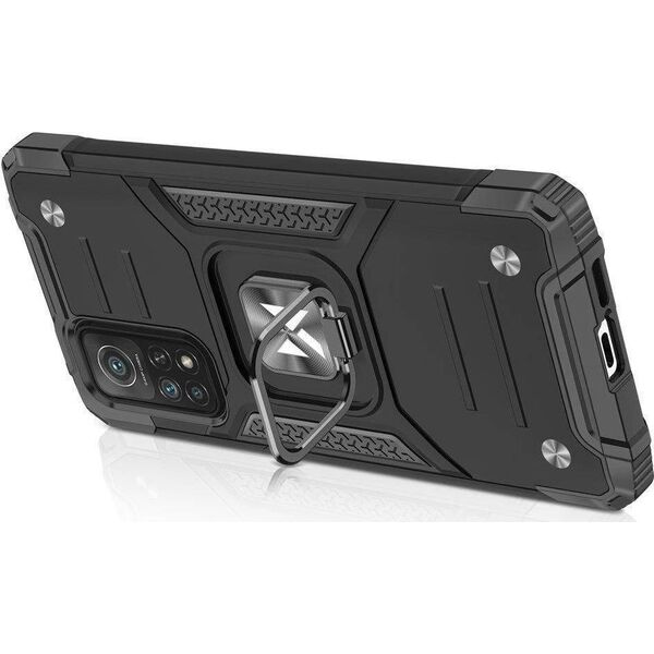 Wozinsky Wozinsky Ring Armor pancerne hybrydowe etui pokrowiec + magnetyczny uchwyt Samsung Galaxy A03s czarny