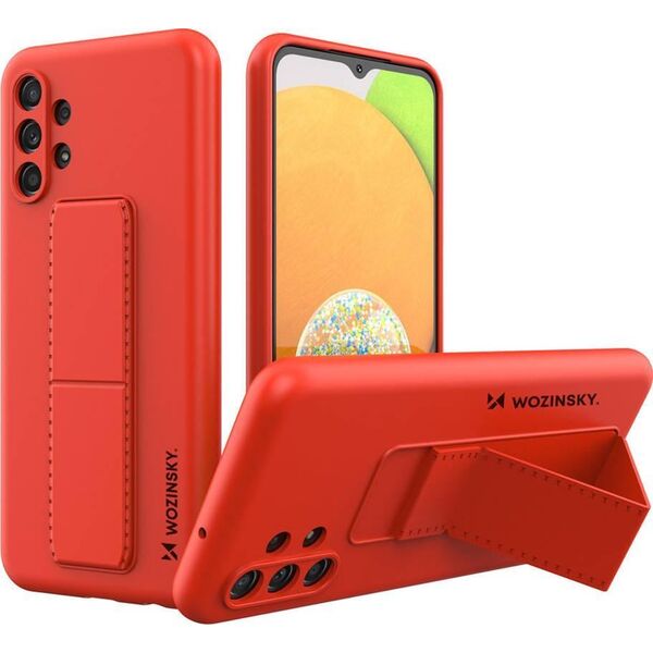 Wozinsky Wozinsky Kickstand Case silikonowe etui z podstawką etui Samsung Galaxy A13 5G czerwone