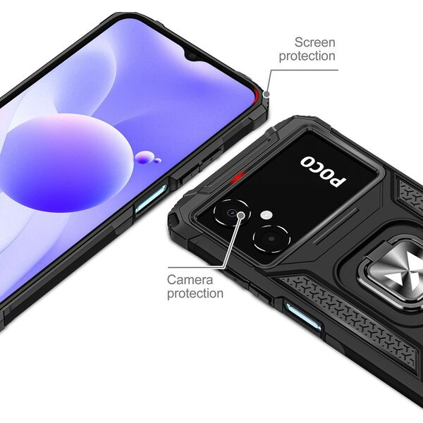 Wozinsky Wozinsky Ring Armor etui Samsung Galaxy A03 pancerny pokrowiec uchwyt magnetyczny ring czarne