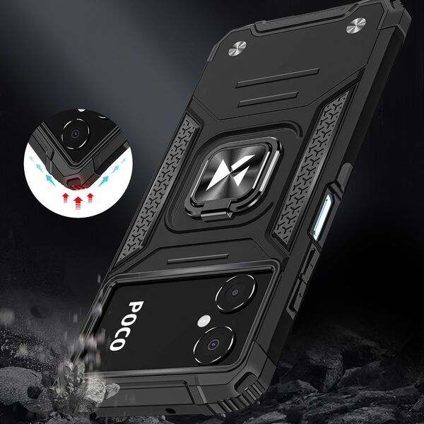 Wozinsky Wozinsky Ring Armor etui Samsung Galaxy A03 pancerny pokrowiec uchwyt magnetyczny ring czarne