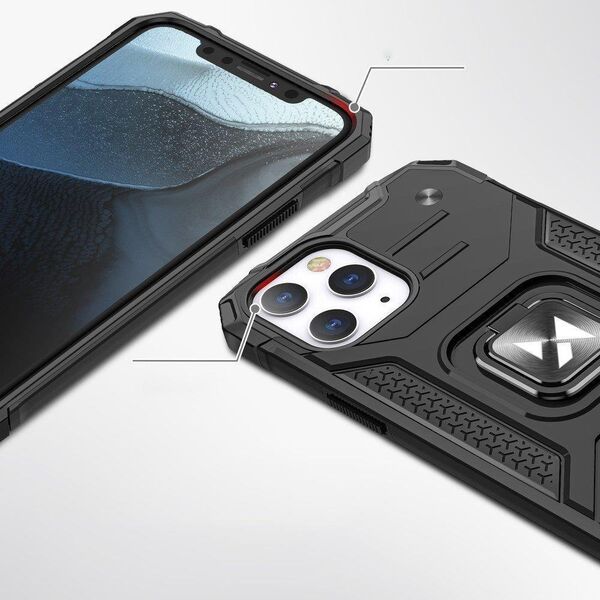 Wozinsky Wozinsky Ring Armor etui iPhone 14 Pro pancerny pokrowiec uchwyt magnetyczny ring srebrne