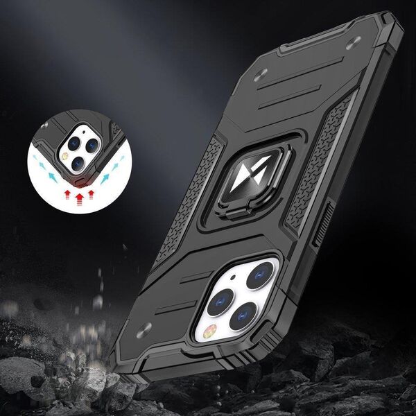 Wozinsky Wozinsky Ring Armor etui iPhone 14 Pro pancerny pokrowiec uchwyt magnetyczny ring srebrne