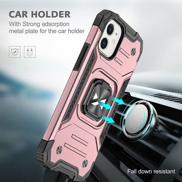 Wozinsky Wozinsky Ring Armor etui iPhone 14 pancerny pokrowiec uchwyt magnetyczny ring złote