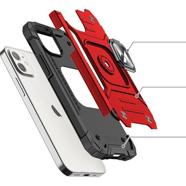Wozinsky Wozinsky Ring Armor etui iPhone 14 Plus pancerny pokrowiec uchwyt magnetyczny ring czerwone