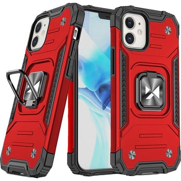 Wozinsky Wozinsky Ring Armor etui iPhone 14 pancerny pokrowiec uchwyt magnetyczny ring czerwone