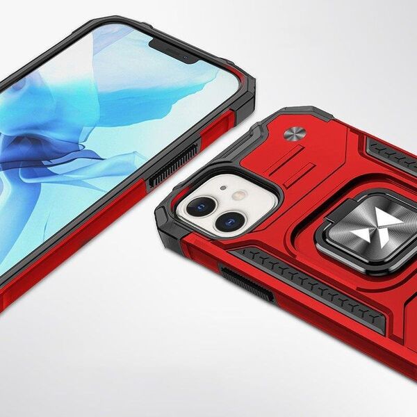 Wozinsky Wozinsky Ring Armor etui iPhone 14 pancerny pokrowiec uchwyt magnetyczny ring czerwone