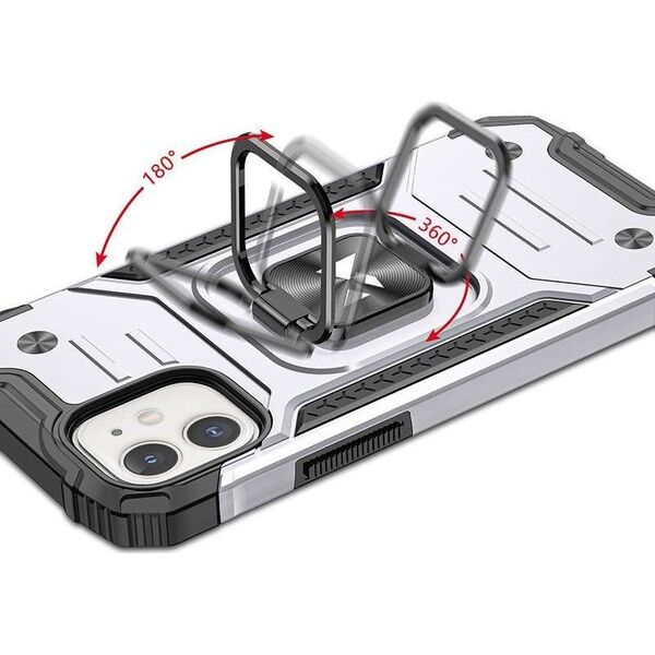 Wozinsky Wozinsky Ring Armor etui iPhone 14 pancerny pokrowiec uchwyt magnetyczny ring srebrne