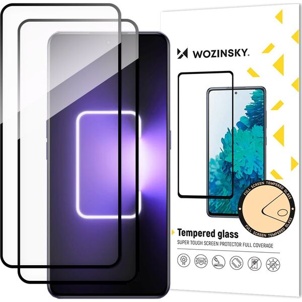 Wozinsky Wozinsky Full Glue Tempered Glass 2x szkło hartowane do Realme GT Neo 5 / Realme GT3 9H na cały ekran z czarną ramką