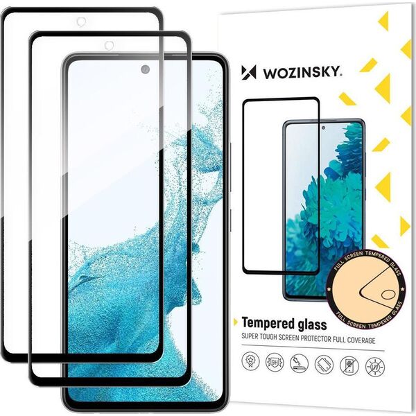 Wozinsky Wozinsky zestaw 2x super wytrzymałe szkło hartowane Full Glue na cały ekran z ramką Case Friendly Samsung Galaxy A33 5G czarny