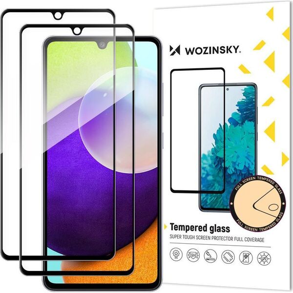 Wozinsky Wozinsky zestaw 2x super wytrzymałe szkło hartowane Full Glue na cały ekran z ramką Case Friendly Samsung Galaxy A33 5G czarny