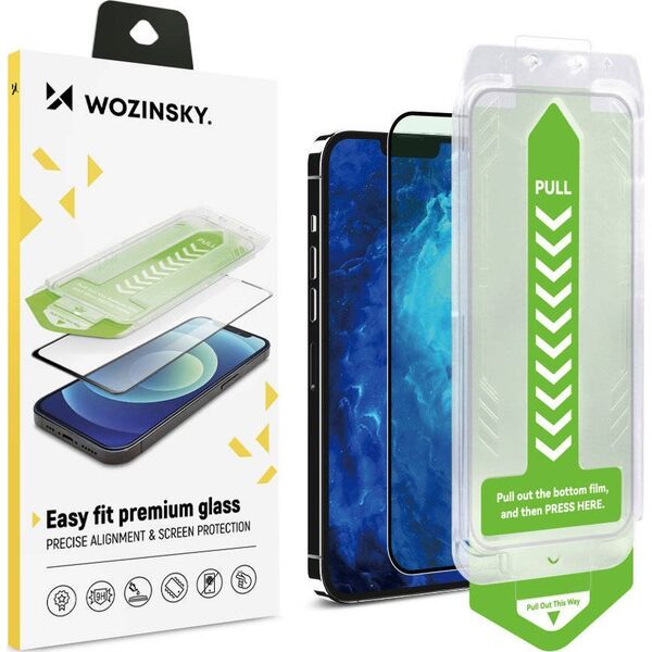 Wozinsky Szkło hartowane 9H z ramką montażową do iPhone 14 Plus Wozinsky Premium Glass - czarne
