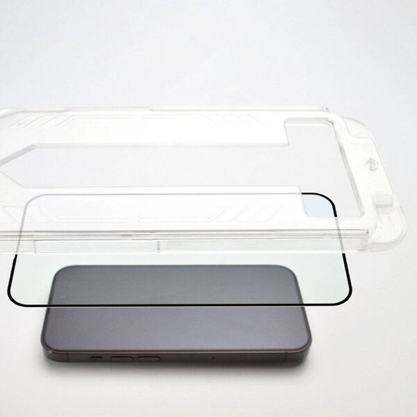 Wozinsky Szkło hartowane 9H z ramką montażową Wozinsky Premium Glass do iPhone 15 - czarne