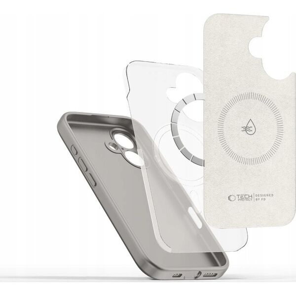TECH-PROTECT LIQUID SILICONE MAGSAFE IPHONE 16E STONE GREY