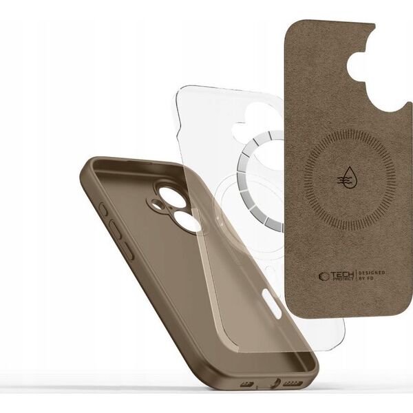 TECH-PROTECT LIQUID SILICONE MAGSAFE IPHONE 16E CHOCOLATE BROWN
