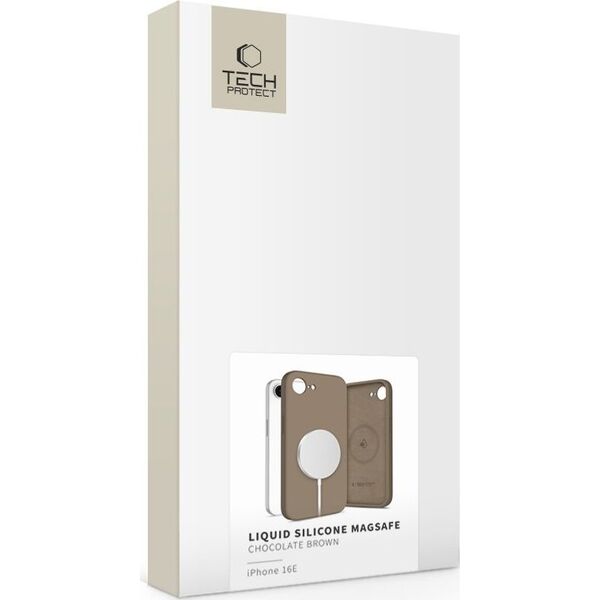 TECH-PROTECT LIQUID SILICONE MAGSAFE IPHONE 16E CHOCOLATE BROWN