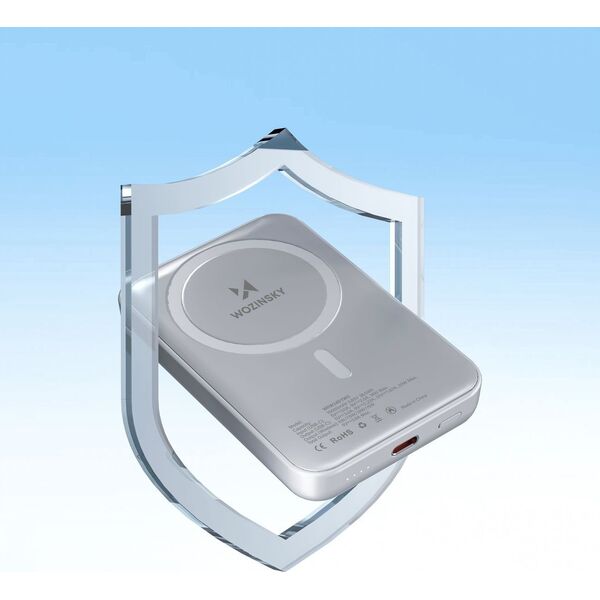 Powerbank magnetyczny Wozinsky WRW349YWS 10 000 mAh - biały
