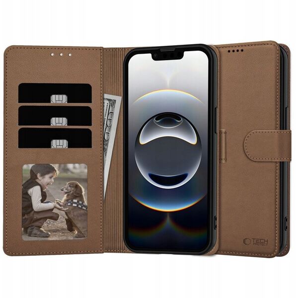 Etui z klapką Tech-Protect Wallet Apple iPhone 16e Brown