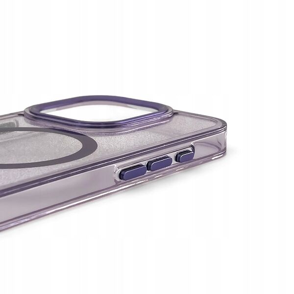 Etui Wozinsky Glitter Case z Mag Safe na Samsung Galaxy S25 - fioletowe z brokatem