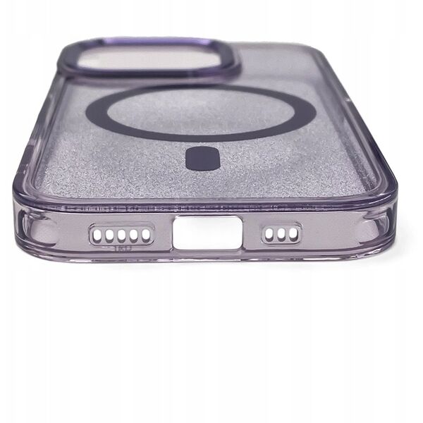 Etui Wozinsky Glitter Case z Mag Safe na Samsung Galaxy S25 - fioletowe z brokatem