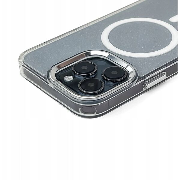 Etui Wozinsky Glitter Case z Mag Safe na Samsung Galaxy S25 - przezroczyste z brokatem