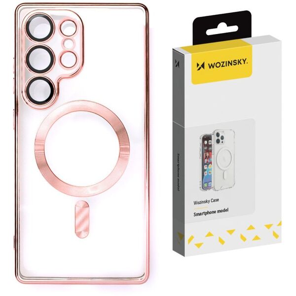 Etui Wozinsky Electroplated Case z Magsafe na Samsung Galaxy S25 Ultra - różowe