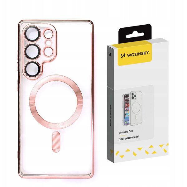 Etui Wozinsky Electroplated Case z Magsafe na Samsung Galaxy S25 - różowe