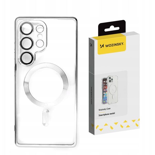 Etui Wozinsky Electroplated Magsafe na Samsung Galaxy S24 FE - srebrne