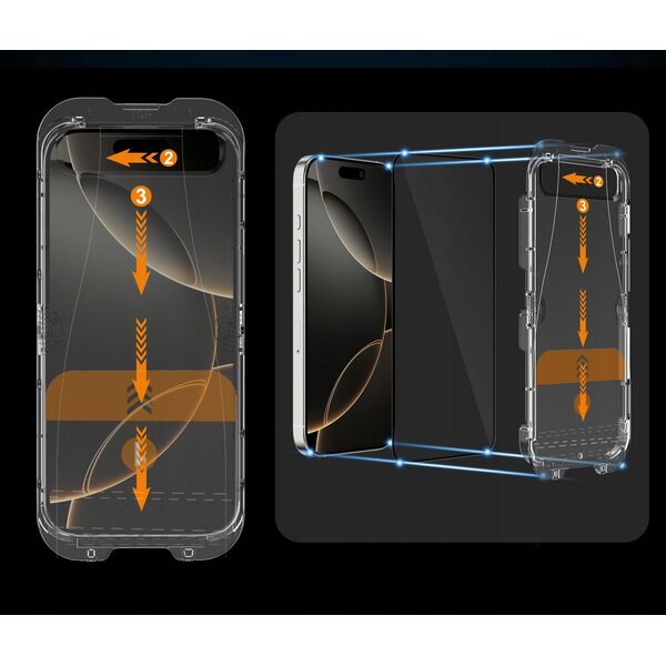 SZKŁO HARTOWANE TECH-PROTECT QUICK SET+ 2-PACK IPHONE 16 PRO BLACK