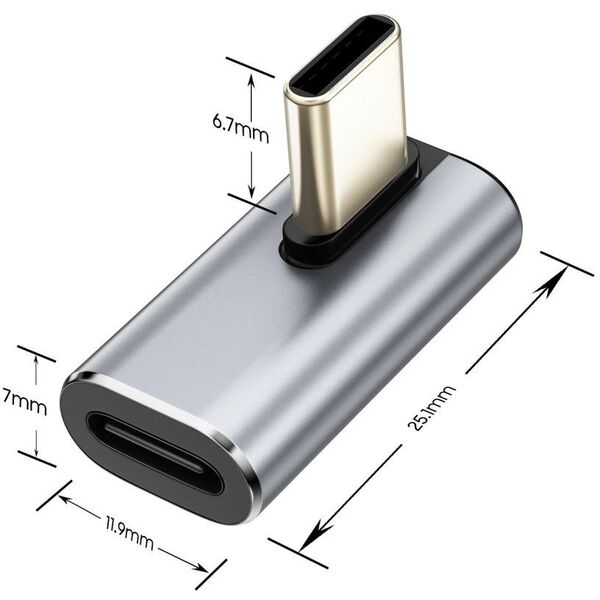 TECH-PROTECT ULTRABOOST AA03 ANGLE ADAPTER TYPE-C GREY