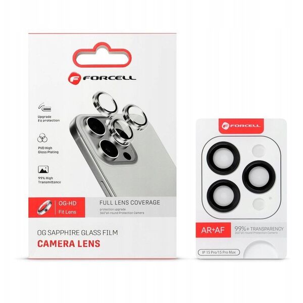 Szkło hartowane Forcell Premium do aparatu - do iPhone 14 / 14 Plus Srebrny