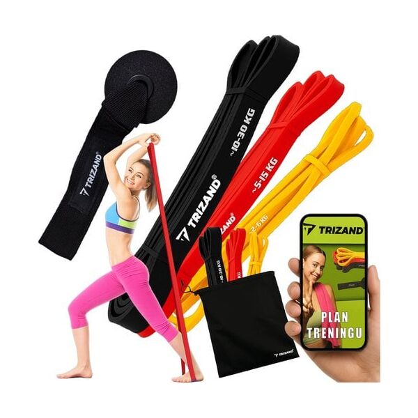 Zestaw gum do ćwiczeń - 3szt. Trizand 25879