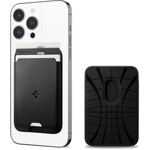 PORTFEL SPIGEN MAGSAFE NA KARTY, DO IPHONE, Dokumenty, Magnetyczny, Czarny