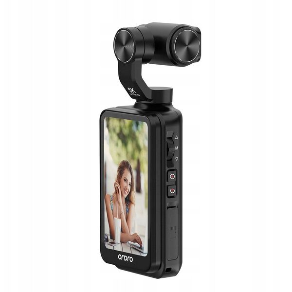 Kamera Ordro Pocket M5 z 3-osiowym gimbalem, 5K, do vlogowania i YouTube – czarna