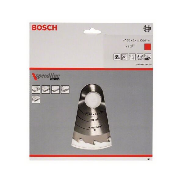 Bosch Tarcza pilarska Speedline Wood 165 x 30mm 18z (2608640789)