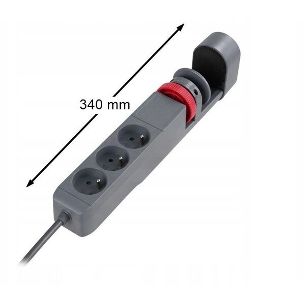 Przedłużacz biurkowy 3-krotny 2P+Z, 1,5M H05VV-F 3x1,5mm?, 2xUSB+1 typu C
